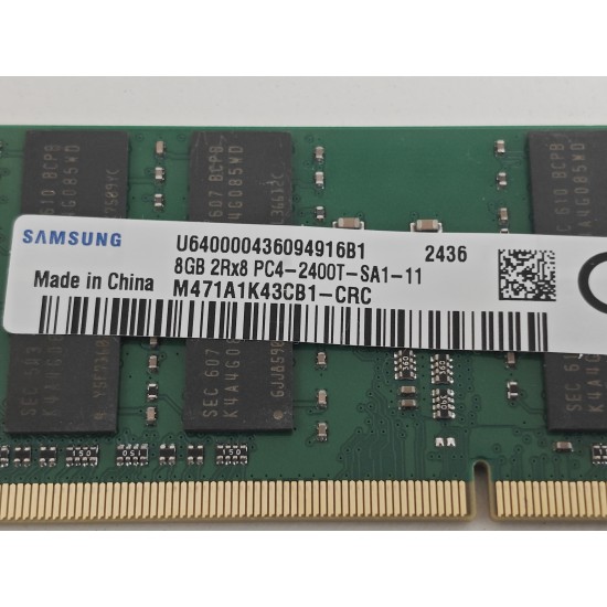 Memorie Laptop Samsung, Sodimm, 8GB DDR4 2Rx8, PC4-2400T, non-ECC, CL17, M471A1K43CB1-CRC, bulk