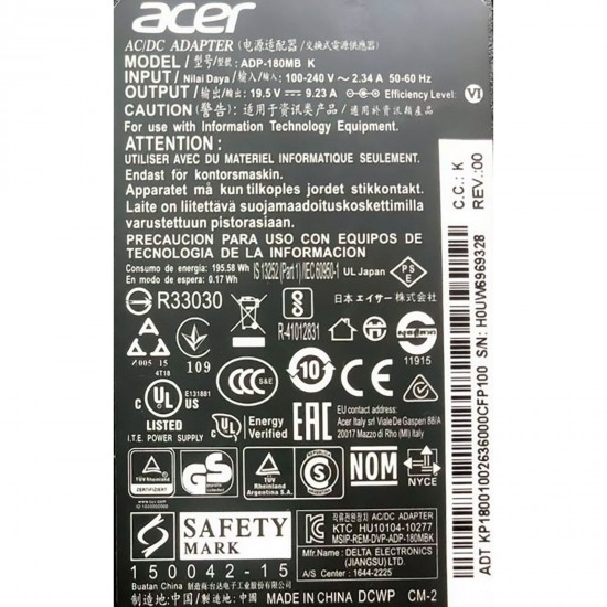 Incarcator PC Desktop All In One, Acer, Veriton Z4820G, KP.18001.002, ADP-180MB K, 19.5V, 9.23A, 180W, mufa 5.5x1.7mm