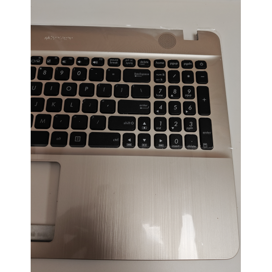 Carcasa superioara cu tastatura palmrest Laptop, Asus, R541U, R541UA, R541UJ, R541UV, 90NB0CG1-R32US0, 60PC01110030G, 39XKFTCJN00, X541UV-1A, aurie, layout US