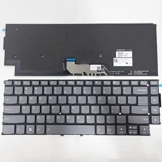Tastatura Laptop, Lenovo, IdeaPad Yoga 9 14IAP7 Type 82LU, iluminata, gri, layout US