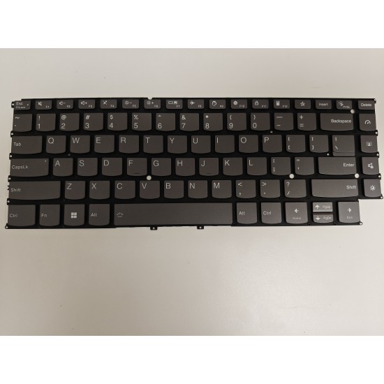 Tastatura Laptop, Lenovo, IdeaPad Yoga 9 14IAP7 Type 82LU, iluminata, gri, layout US