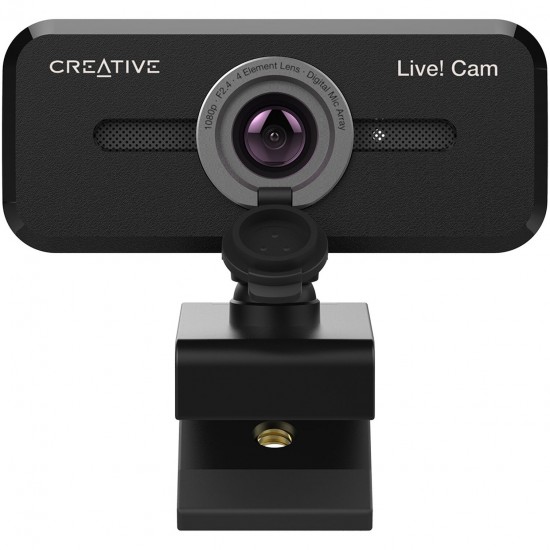Webcam Creative Live, Sync V2 Full HD 1080p, Microfoane Duale, Camera web pentru PC si Laptop, Streaming si Video Conferinte, Negru Model - VF0880