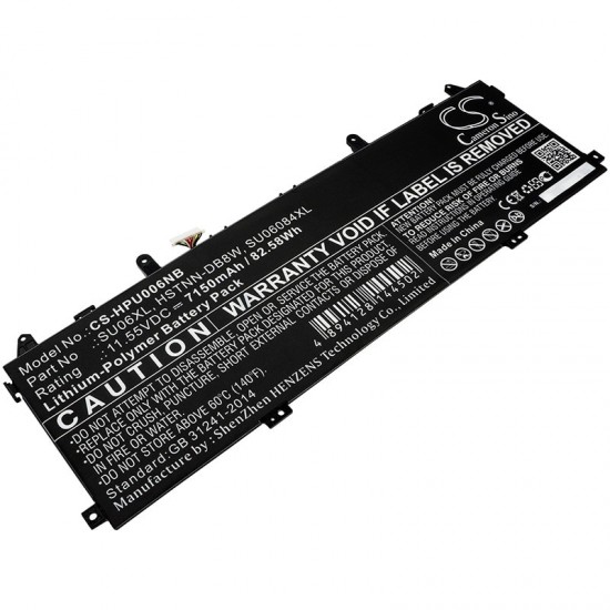 Baterie compatibila Laptop, HP, Spectre X360 15-DF, 15T-DF, HSTNN-DB8W, L29048-271, L29184-005, SU06084XL, SU06XL, 11.55V, 7150mAh, 82.58Wh