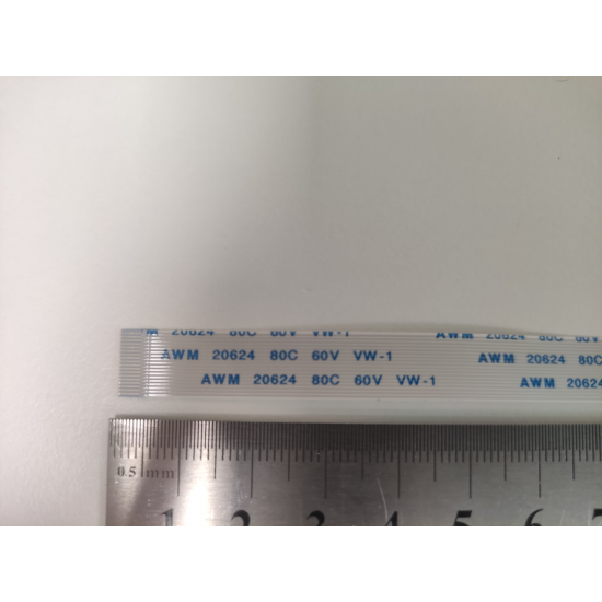 Cablu panglica AWM 20618 80C 60V VW-1, 0.5mm latime intre pini, 18 pini fata fata, 20cm lungime