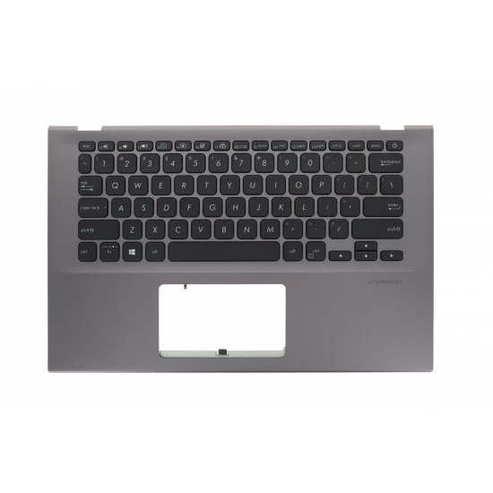 Carcasa superioara cu tastatura palmrest Laptop, Asus, VivoBook 14 X412F, X412FA, X412FAC, X412FAG, X412FJ, X412FJC, 90NB0KP2-R32UI1, 13NB0KP2AP0421, 13N1-7BA0A21, 13NB0KP0M02XII, X412UA-1G, iluminata, gri, layout US