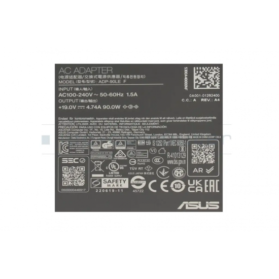 Incarcator Laptop, Asus, Vivobook 16X M1603Q, M1603QA, 0A001-00059000, A19-090P2A, 19V, 4.7A, 90W, mufa 4.5x3.00mm