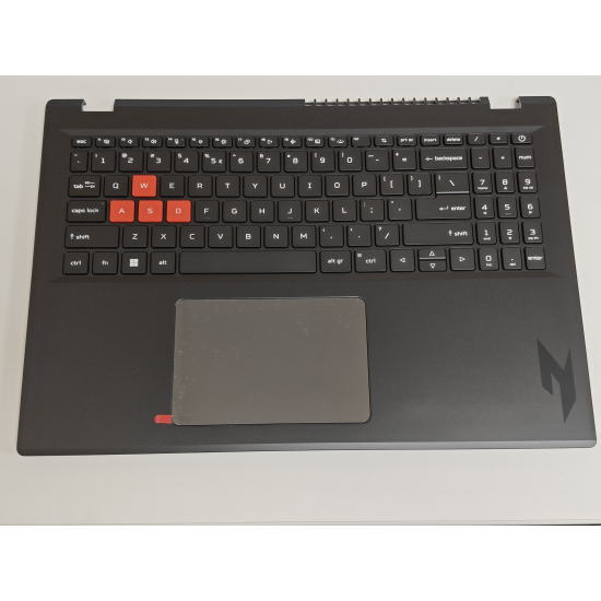 Carcasa superioara cu tastatura palmrest Laptop Gaming, Acer, Nitro Lite 16 NL16-71G, 6B.D6ZN8.001, HQ269010009Z05, HL6807CC00000, HQ2520101HCD0, iluminata, neagra, layout US