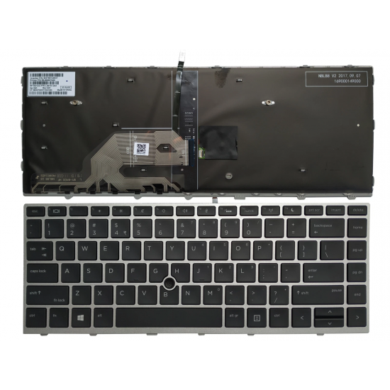Tastatura Laptop, HP, ProBook 640 G4, 645 G4, L00737-001, L00737-D61, L09548-001, iluminata, argintie, layout US