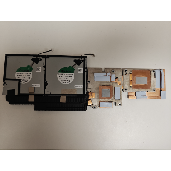 Set coolere Laptop, Dell, Precision 7670, P114F, P114F001, discret graphics, 4YGRP 04YGRP, DV704, 0DV704, AT3MM008ZCL, EG75070S1-C730-S9A, DC28000Y3SL, 5V ,0.42A