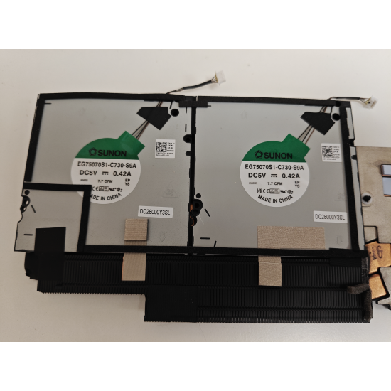 Set coolere Laptop, Dell, Precision 7670, P114F, P114F001, discret graphics, 4YGRP 04YGRP, DV704, 0DV704, AT3MM008ZCL, EG75070S1-C730-S9A, DC28000Y3SL, 5V ,0.42A