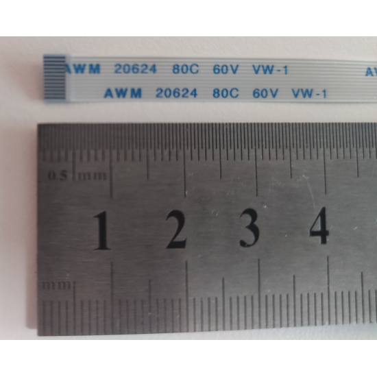 Cablu panglica AWM 20612 80C 60V VW-1, 0.5mm latime intre pini, 12 pini fata fata, 20cm lungime