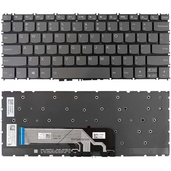 Tastatura Laptop, Lenovo, Yoga Slim 7 Carbon 13ITL5 Type 82EV, iluminata, gri, layout US