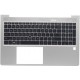 Carcasa superioara cu tastatura palmrest Laptop, HP, M35816-001, M35816-B31, M35848-001, M07491-B31, M07491-001, M07492-001, M35817-B31, M35817-001, 6070B1843801, 6070B1707401, iluminata, argintie, layout US