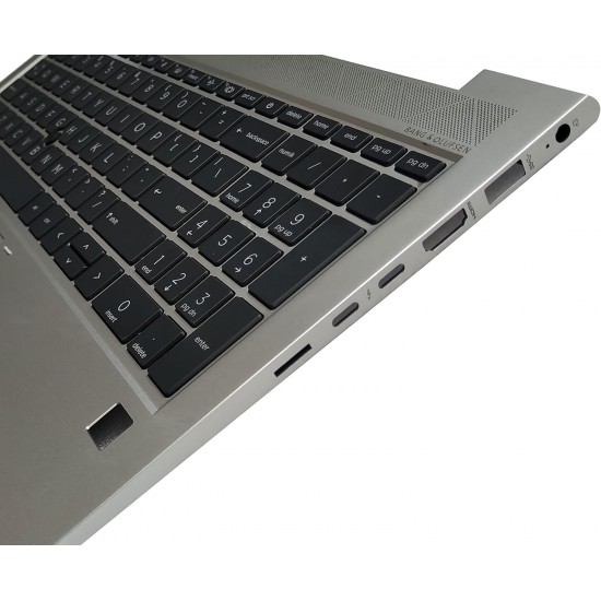 Carcasa superioara cu tastatura palmrest Laptop, HP, M35816-001, M35816-B31, M35848-001, M07491-B31, M07491-001, M07492-001, M35817-B31, M35817-001, 6070B1843801, 6070B1707401, iluminata, argintie, layout US