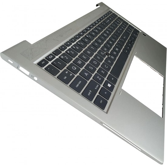 Carcasa superioara cu tastatura palmrest Laptop, HP, M35816-001, M35816-B31, M35848-001, M07491-B31, M07491-001, M07492-001, M35817-B31, M35817-001, 6070B1843801, 6070B1707401, iluminata, argintie, layout US