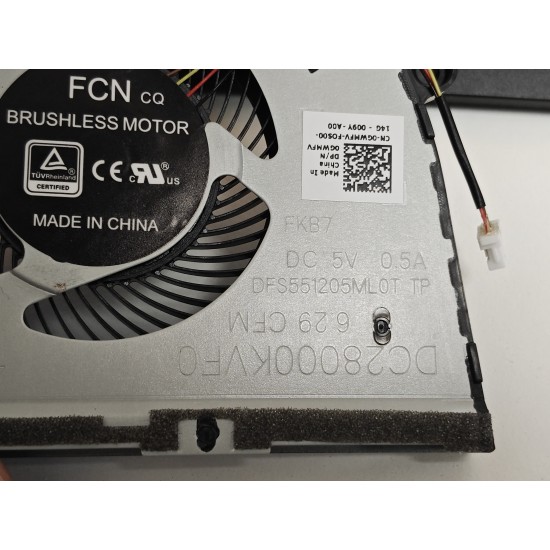 Set coolere Laptop Gaming, Dell, G3 17 3779, P35E, P35E003, 0GWMFV, GWMFV, 0TJHF2, TJHF2, DFS551205ML0T-FKB7, DC28000KVF0, DFS481105F20T-FKB6, DC28000KUF0, 5V, 0.50A