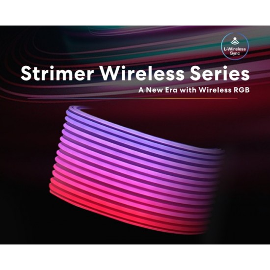 Lian Li Strimer Wireless extensie cablu RGB pentru placa video GPU cu 16-12 pini (12+4 pini), 34cm, accesorii incluse