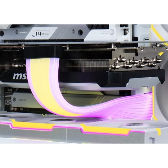 Lian Li Strimer Wireless extensie cablu RGB pentru placa video GPU cu 16-12 pini (12+4 pini), 34cm, accesorii incluse