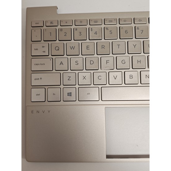 Carcasa superioara cu tastatura palmrest Laptop, HP, Envy 13-BA, 13T-BA, TPN-C145, L96803-B001, L96803-B31, AM2V5000540, AM2V5000A00, iluminata, aurie, layout US