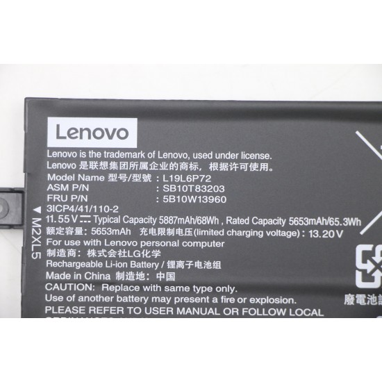 Baterie Laptop, ThinkPad T15p Gen 3 Type 21DA, 21DB, 5B10W13960, 3ICP4/41/110-2, L19L6P72, 11.55V, 5683mAh, 68Wh