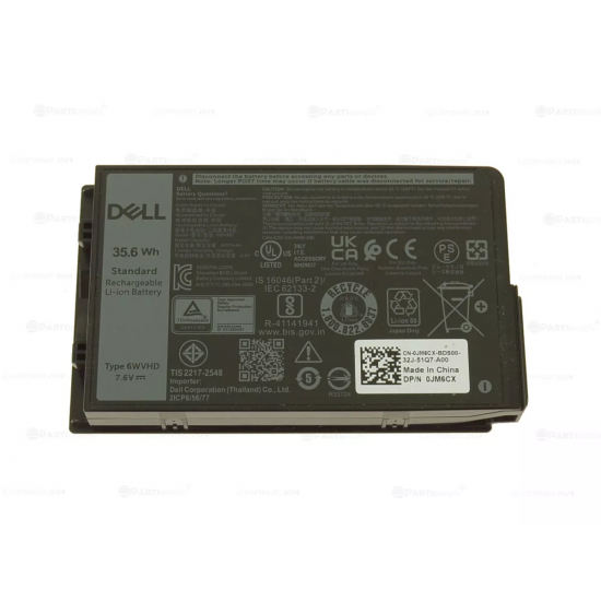 Baterie Laptop, Dell, Latitude 7230 Rugged Extreme Tablet, T06H, T06H001, 6WVHD, 06WVHD, JM6CX, 0JM6CX, VDDJY, 0VDDJY, 4457mAh, 35.6Wh