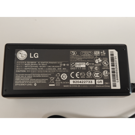 Incarcator Monitor, LG, 22MP47A, 22MP47D, 22MP47HQ, PA-1650-01, 19V, 3.42A, 65W, mufa 6.5x4.4mm