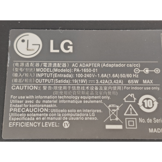 Incarcator Monitor, LG, 22MP47A, 22MP47D, 22MP47HQ, PA-1650-01, 19V, 3.42A, 65W, mufa 6.5x4.4mm