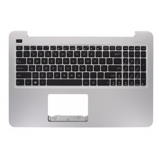 Carcasa superioara cu tastatura palmrest Laptop, Asus, F556U, F556UA, F556UB, F556UF, F556UJ, F556UQ, F556UR, 90NB0BG2-R31US0, 13N0-UAA0211, 13NB0BG2AP0111, X556UV-1B, argintie, layout US