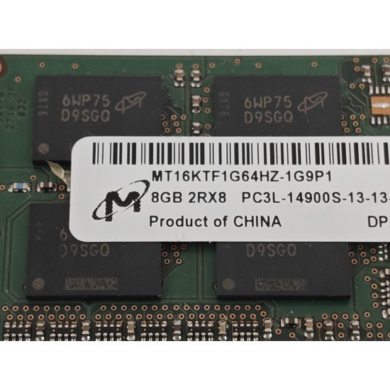 Memorie Ram Laptop, Micron, 8GB, 2Rx8, PC3L-14900S, 1866Mhz, 1.35V, CL13, MT16KTF1G64HZ-1G9P1, 693374-001, non ECC, sodimm, 204 pini
