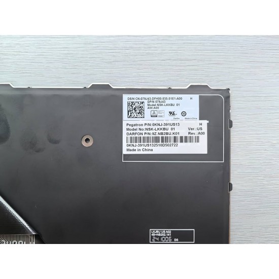 Tastatura Laptop, Dell, Latitude 14 Rugged 5430, P148G, P148G001, 79J43, 079J43, iluminata, neagra, layout US