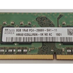 Memorie ram Laptop SK Hynix, 8GB, DDR4, 2666Mhz, 1Rx8, PC4-2666V, CL19, HMA81GS6JJR8N-VK, PC4-21300, 1.2V, non-ECC, Unbuffered, SODIMM, 260 pini