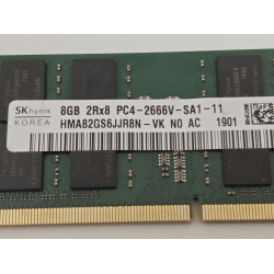 Memorie ram Laptop SK Hynix, 8GB, DDR4, 2666Mhz, 2Rx8, PC4-2666V, CL19, HMA82GS6JJR8N-VK, PC4-21300, 1.2V, non-ECC, Unbuffered, SODIMM, 260 pini