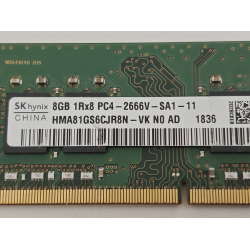 Memorie ram Laptop SK Hynix, 8GB, DDR4, 2666Mhz, 1Rx8, PC4-2666V, CL19, HMA81GS6CJR8N-VK, PC4-21300, 1.2V, non-ECC, Unbuffered, SODIMM, 260 pini
