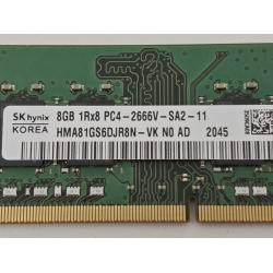 Memorie ram Laptop SK Hynix, 8GB, DDR4, 2666Mhz, 1Rx8, PC4-2666V, CL19, HMA81GS6DJR8N-VK, PC4-21300, 1.2V, non-ECC, Unbuffered, SODIMM, 260 pini