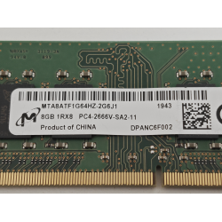 Memorie ram Laptop Micron, 8GB, DDR4, 2666Mhz, 1Rx8, PC4-2666V, CL19, MTA8ATF1G64HZ-2G6J1, PC4-21300, 1.2V, non-ECC, Unbuffered, SODIMM, 260 pini