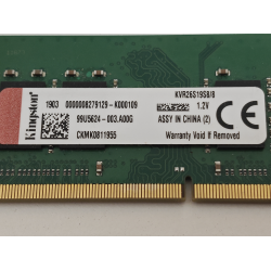 Memorie ram Laptop Kingston, 8GB, DDR4, 2666Mhz, 1Rx8, PC4-2666V, CL19, KVR26S19S8/8, PC4-21300, 1.2V, non-ECC, Unbuffered, SODIMM, 260 pini