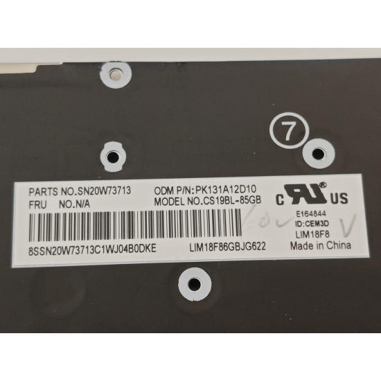 Tastatura Laptop, Lenovo, ThinkPad X1 Carbon 7th Type 20QD, 20QE, 20R1, 20R2, iluminata, layout UK