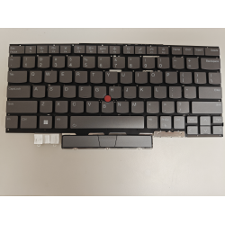 Tastatura Laptop, Lenovo, ThinkPad X1 Yoga 8th Type 21HQ, 21HR, iluminata, gri, layout US
