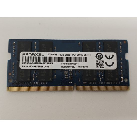 Memorie Ram Laptop Kigston, 16GB, DDR4, 2Rx8, PC4-2666V, 2666Mhz, RMSA3300ME78HBF-2666, PC4-21300, CL19, 1.2V, non-ECC, sodimm, 260 pini