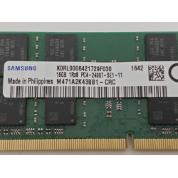 Memorie ram Laptop Samsung 16GB, DDR4, 1Rx8, 2400Mhz, PC4-2400T, M471A2K43BB1-CRC, PC4-19200, CL17, 1.2V, Non-ECC, sodimm, 260 pini