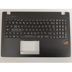 Carcasa superioara cu tastatura palmrest Laptop Gaming, Asus, ROG ZX553V, ZX553VD, 90NB0DX1-R30UK0, 13N1-0BA0921, 13N1-0BA0F11, GL553VE-1A, iluminata, RGB, layout US