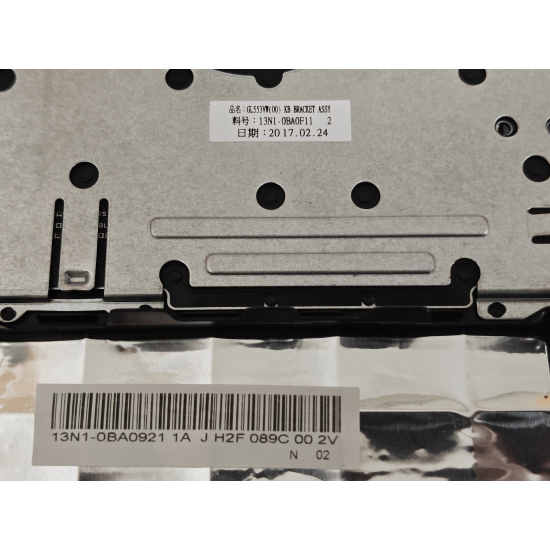 Carcasa superioara cu tastatura palmrest Laptop Gaming, Asus, ROG FX53V, FX53VE, FX53VD, 90NB0DX1-R30UK0, 13N1-0BA0921, 13N1-0BA0F11, GL553VE-1A, iluminata, RGB, layout US
