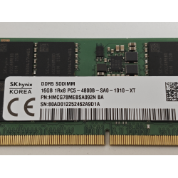 Memorie Ram Laptop SK Hynix 16GB, DDR5, 1Rx8, PC5-4800B-SA0-1010-XT, 4800Mhz, HMCG78MEBSA092N BA, PC5-38400, CL40, 1,1V, Non-ECC, sodimm, 262 pini