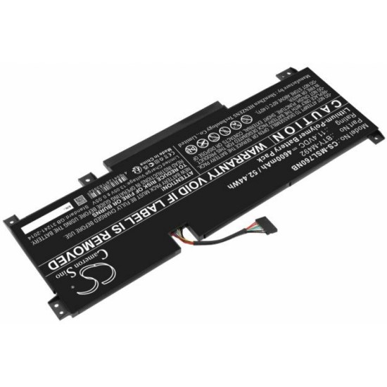 Baterie compatibila Laptop, MSI, Workstation WF66 11UJ, 11UI, MS-1582, CS-MSL760NB, BTY-M492, 11.4V, 4600mAh, 52.44Wh