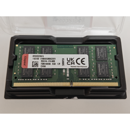 Memorie Ram Laptop Kingston 16GB, DDR4, 3200Mhz, 1Rx16, KVR32S22D8/16, PC4-25600, CL22, 1.2V, Non-ECC, SODIMM, 260 pini