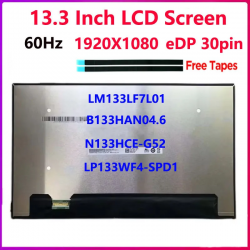 Display Laptop, Dell, Latitude 7390, P28S, P28S002, F7VDJ, 0F7VDJ, B133HAN04.6, 13.3 inch, FHD, 1920x1080, non touch, 60Hz, 30 pini