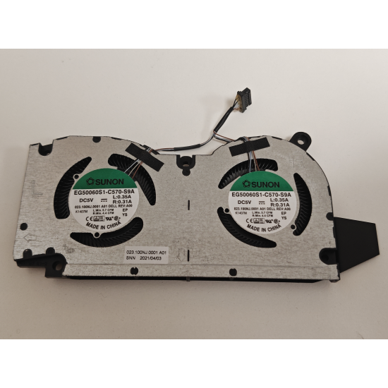 Cooler procesor Laptop, Dell, Inspiron 16 Plus 7610, P107F, P107F001, H1YC7, 0H1YC7, EG50060S1-C570-S9A, 023.100NJ.0001, BNB506S5H-000P, 023.100NJ.0011, 5V, 0.35A