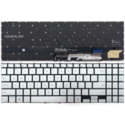 Tastatura Laptop, Asus, VivoBook S15 S5507Q, S5507QA, iluminata, argintie, layout US