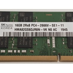 Memorie ram Laptop SK Hynix 16GB, DDR4, 2Rx8, PC4-2666V, 2666Mhz, HMA82GS6DJR8N-VK, PC4-21300, CL19, Non-ECC, sodimm, 260 pini