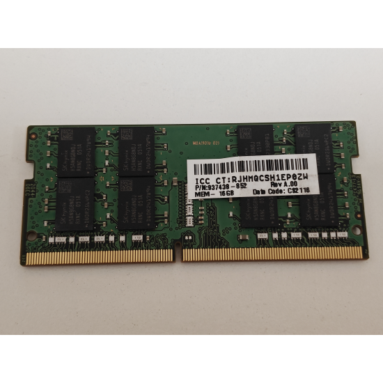 Memorie ram Laptop SK Hynix 16GB, DDR4, 2Rx8, PC4-3200AA, 3200Mhz, HMA82GS6DJR8N-XK, PC4-25600, CL22, 1.2V, Non-ECC, sodimm, 260 pini